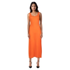 Jean Paul Gaultier Orange Sheer Midi Dress Size S
