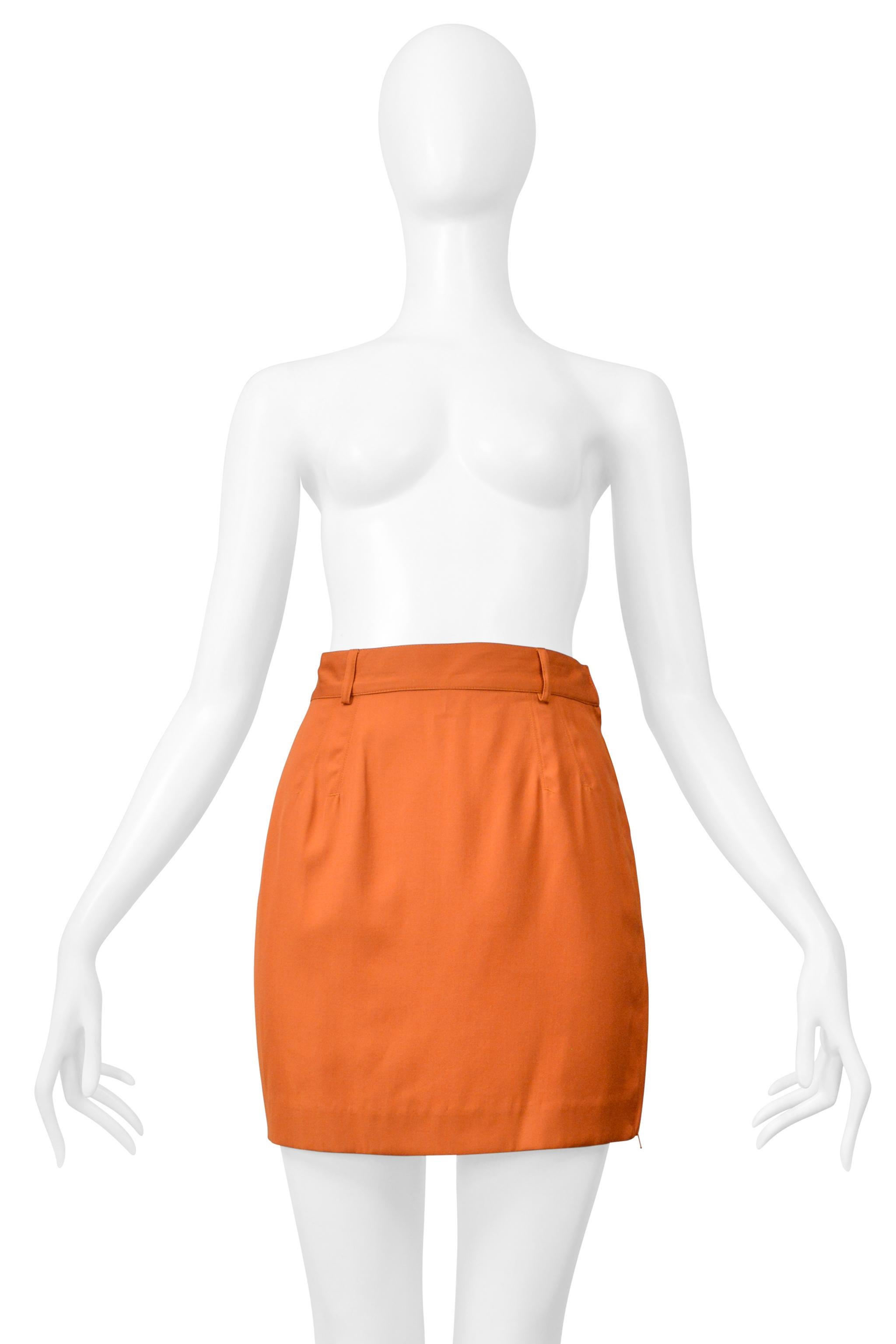 Jean Paul Gaultier Jeans, un completo con gonna in lana arancione in vendita 6