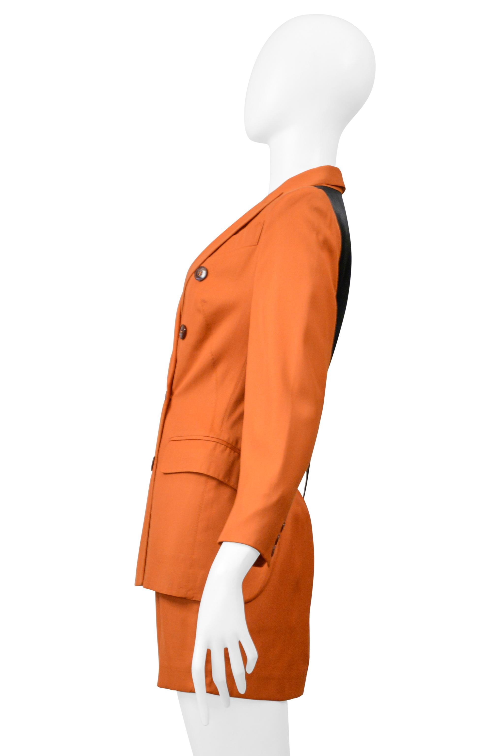 Jean Paul Gaultier Jeans, un completo con gonna in lana arancione in vendita 1