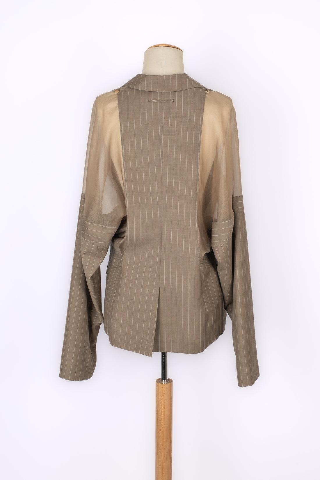 Brown Jean-Paul Gaultier Organza and New Wool Jacket
