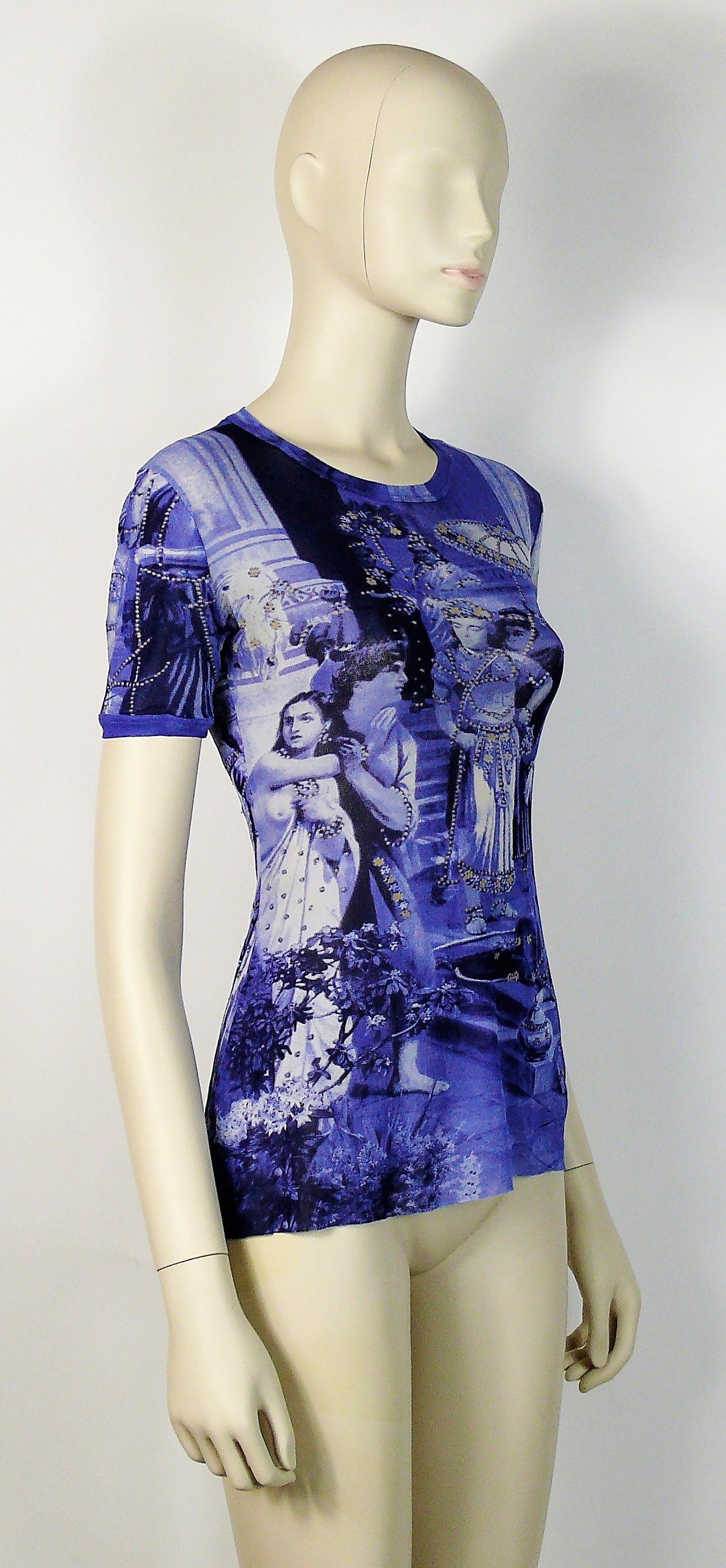 JEAN PAUL GAULTIER vintage sheer mesh top featuring an Oriental scene.

Label reads JEAN PAUL GAULTIER MAILLE.
Made in Italy.

Size label reads : L.
Please refer to measurements.

Composition tag unreadable.

Indicative measurements taken laid flat