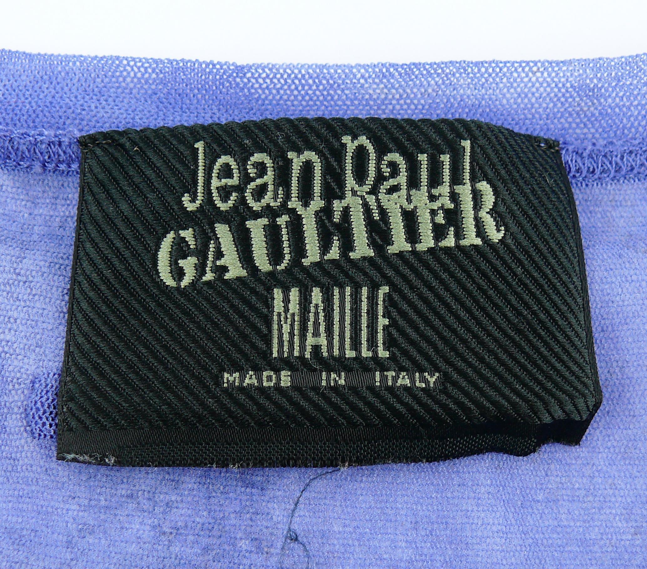 Purple Jean Paul Gaultier Oriental Scene Sheer Mesh Top Size L