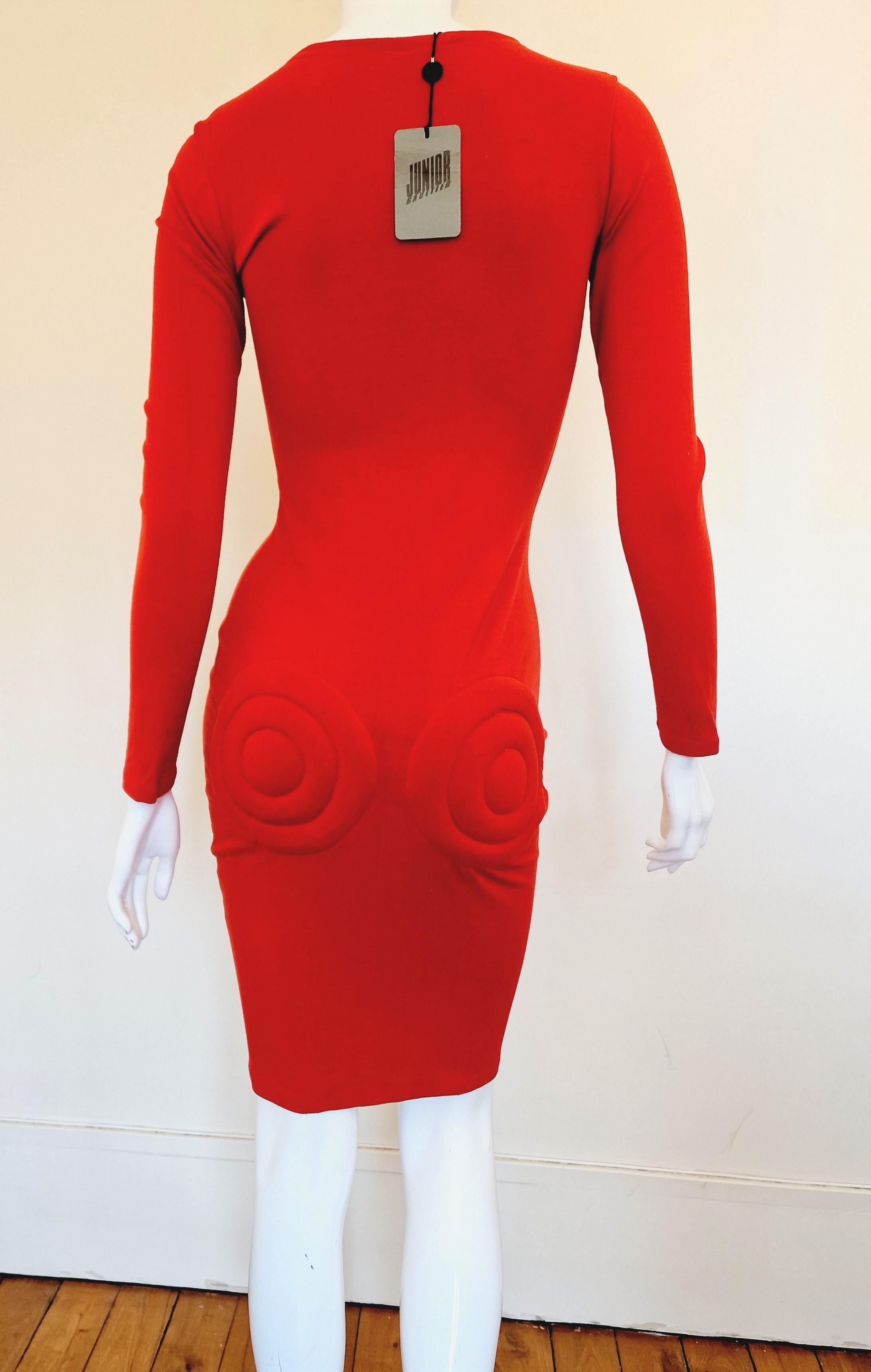 Jean Paul Gaultier Padded Butt Bottom Round Corset Bustier Bodycon Midi Dress In New Condition In PARIS, FR