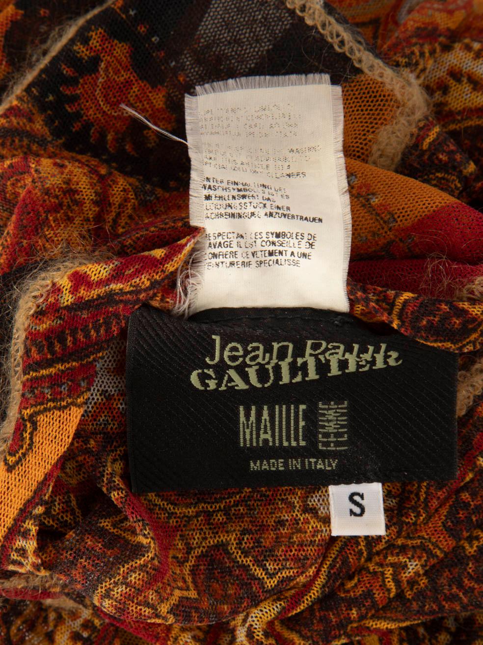 Women's Jean Paul Gaultier Paisley Print Sheer Mesh Top Size S