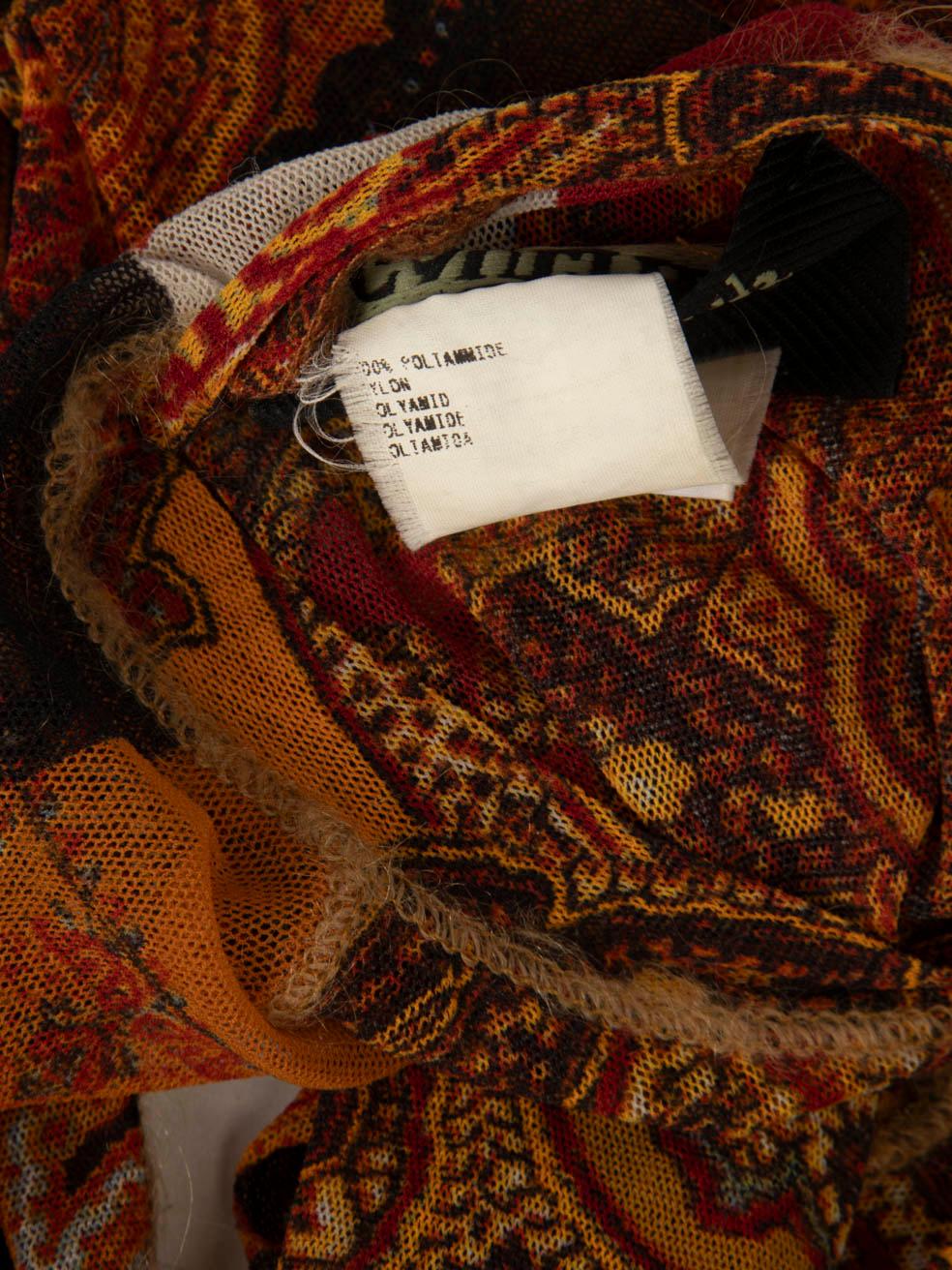 Jean Paul Gaultier Paisley Print Sheer Mesh Top Size S 1