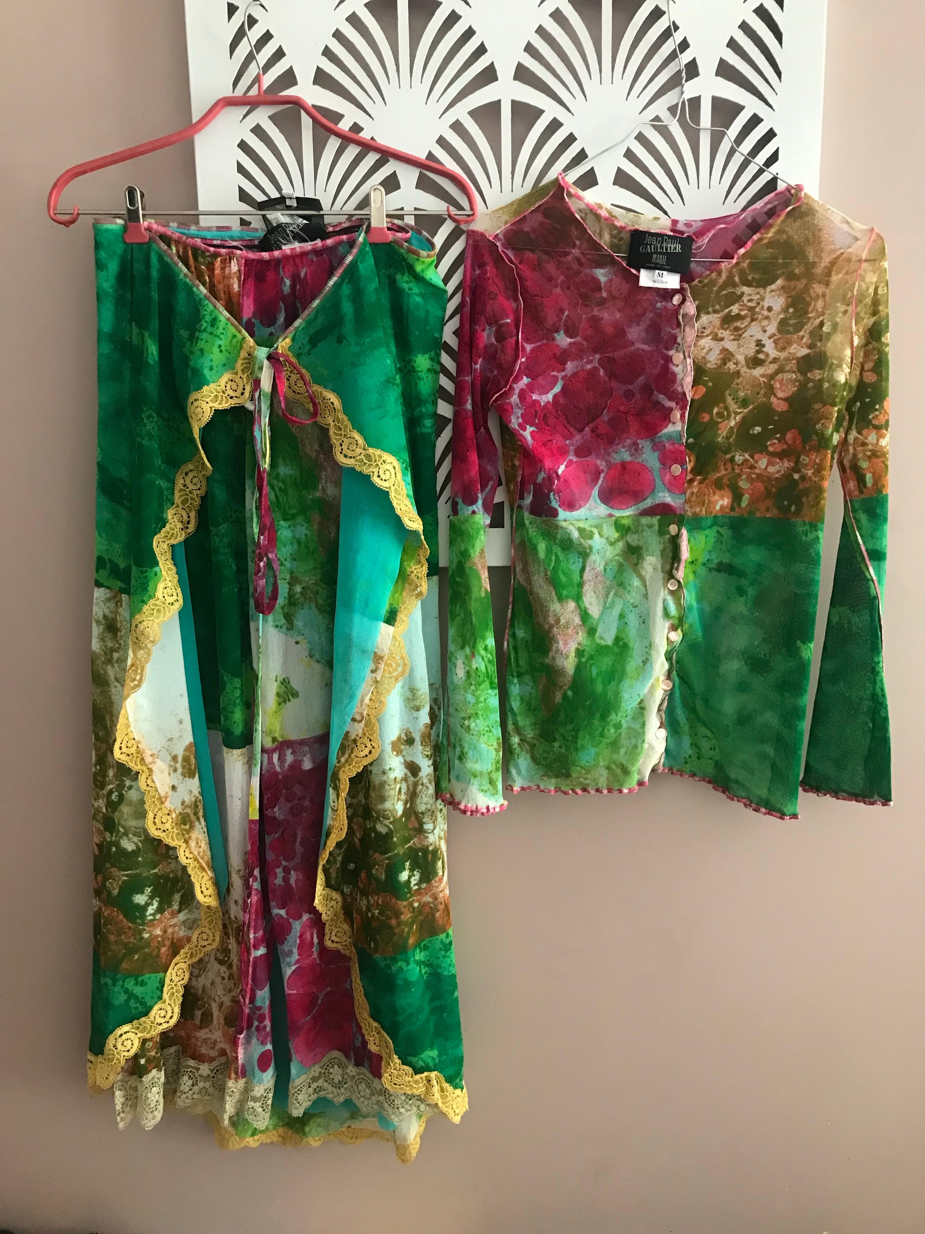JEAN PAUL GAULTIER Pants, blouse and pareo set. in vendita 13