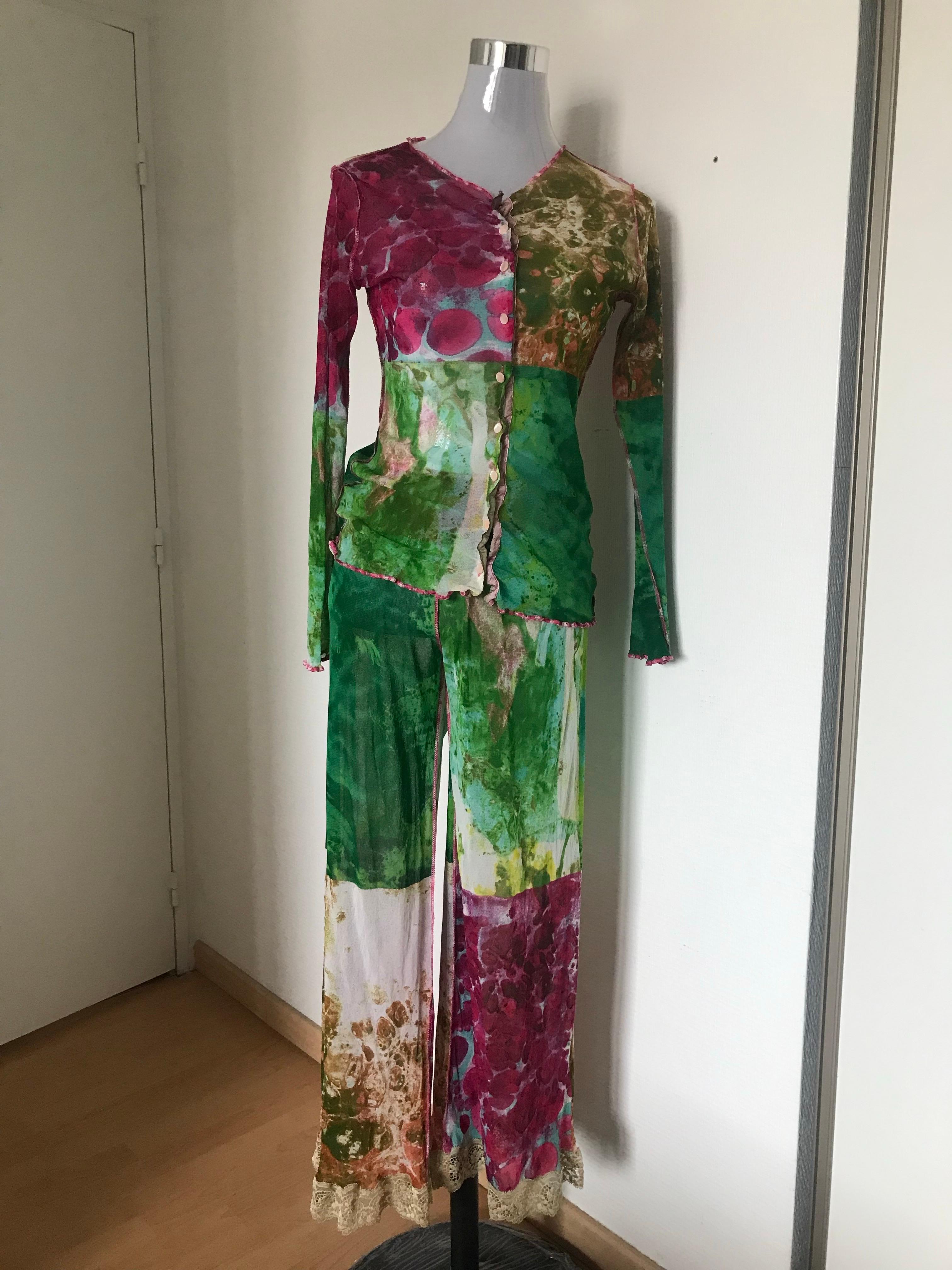 JEAN PAUL GAULTIER Pants, blouse and pareo set. in vendita 14
