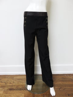 Jean Paul Gaultier Pants Lace up Back and Zipper Leather Belt