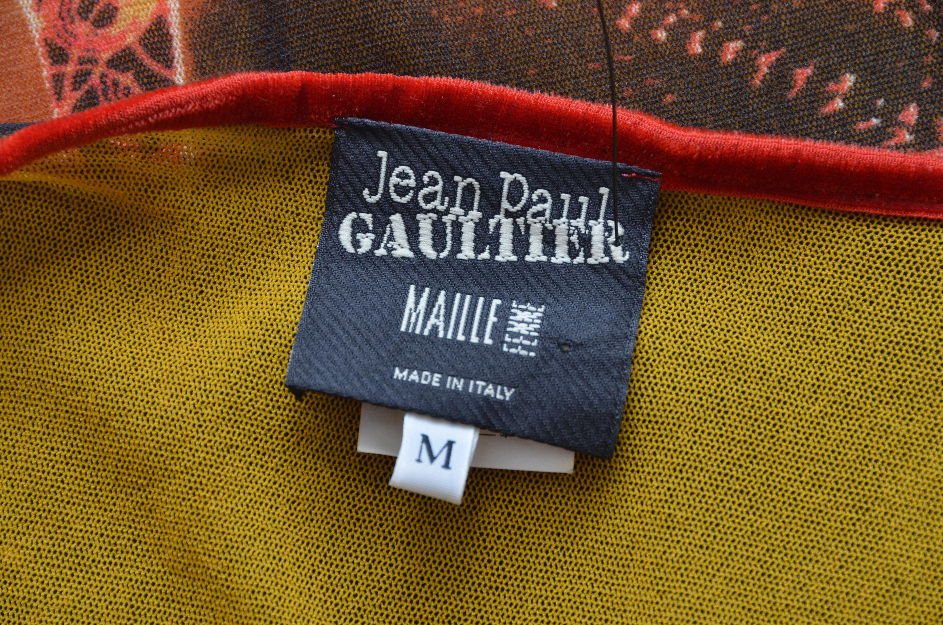 Marron Jean Paul Gaultier  Paris Tour Eiffel City Lights Print  Robe     Taille  M en vente