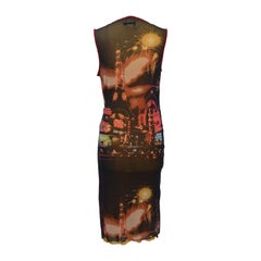 Jean Paul Gaultier  Paris Eiffel Tower City Lights Print  Dress     Size  M