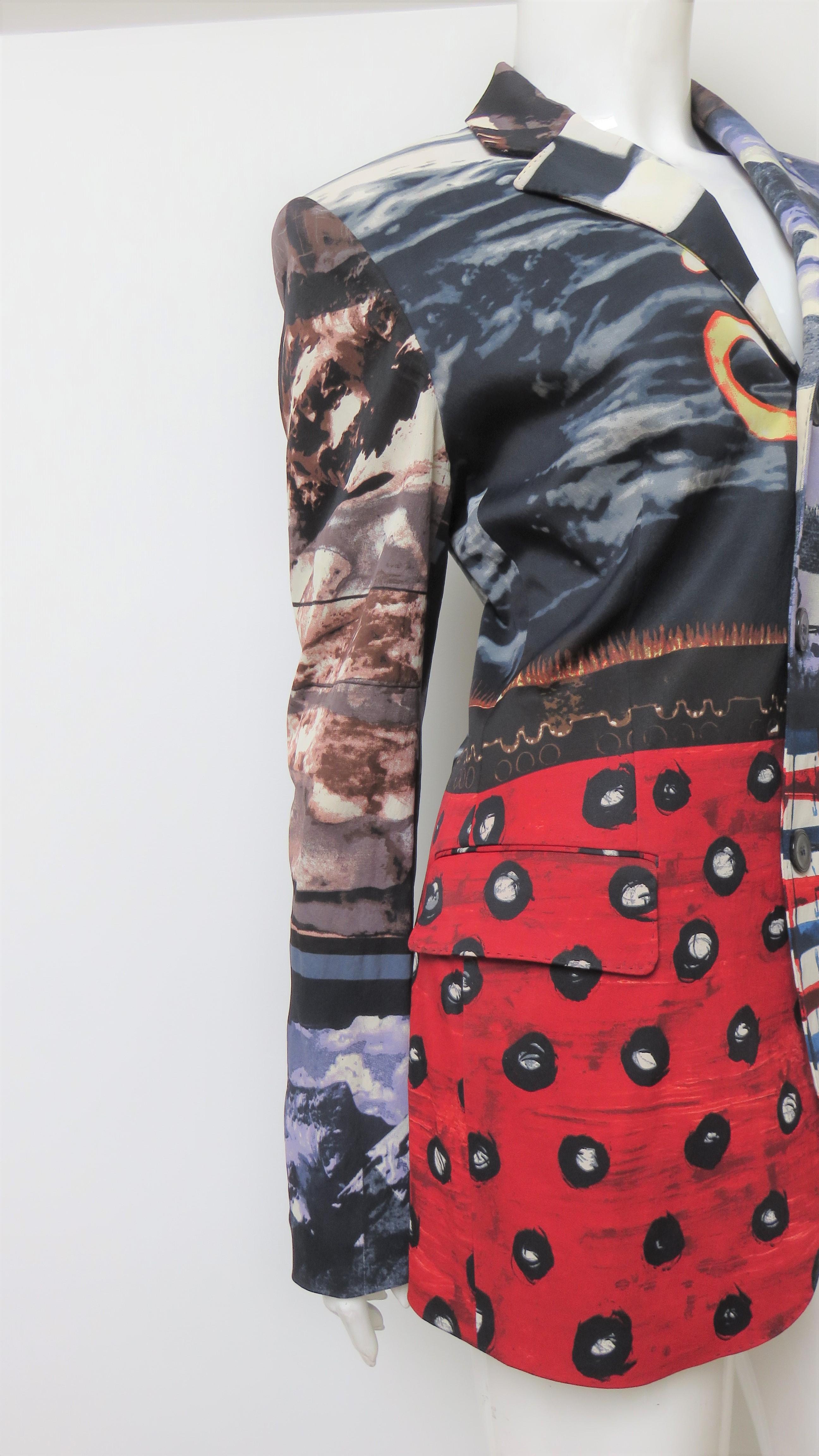 Jean Paul Gaultier Multi Pattern Color Block Jacket For Sale 1