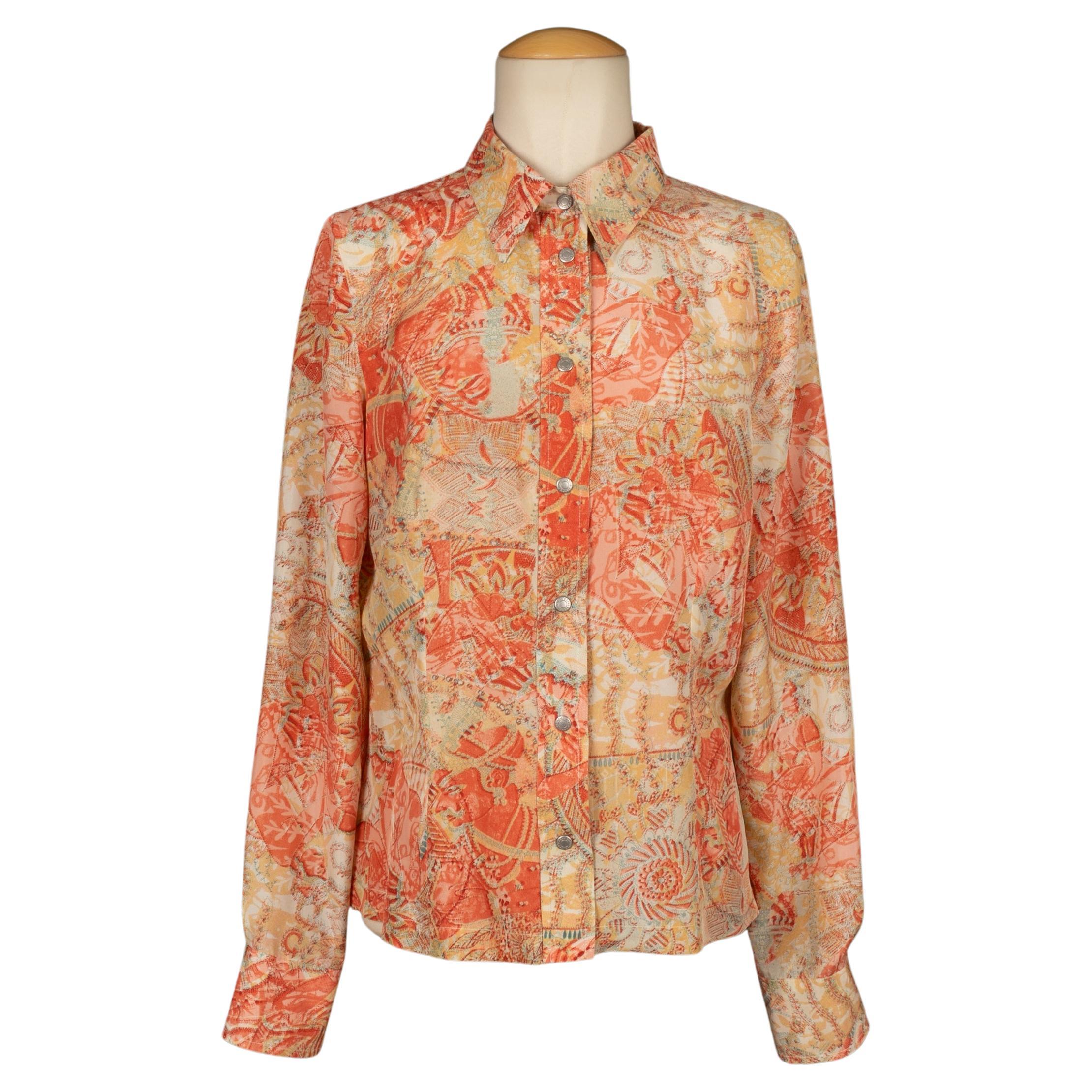 Jean Paul Gaultier Patterned Silk Shirt For Sale