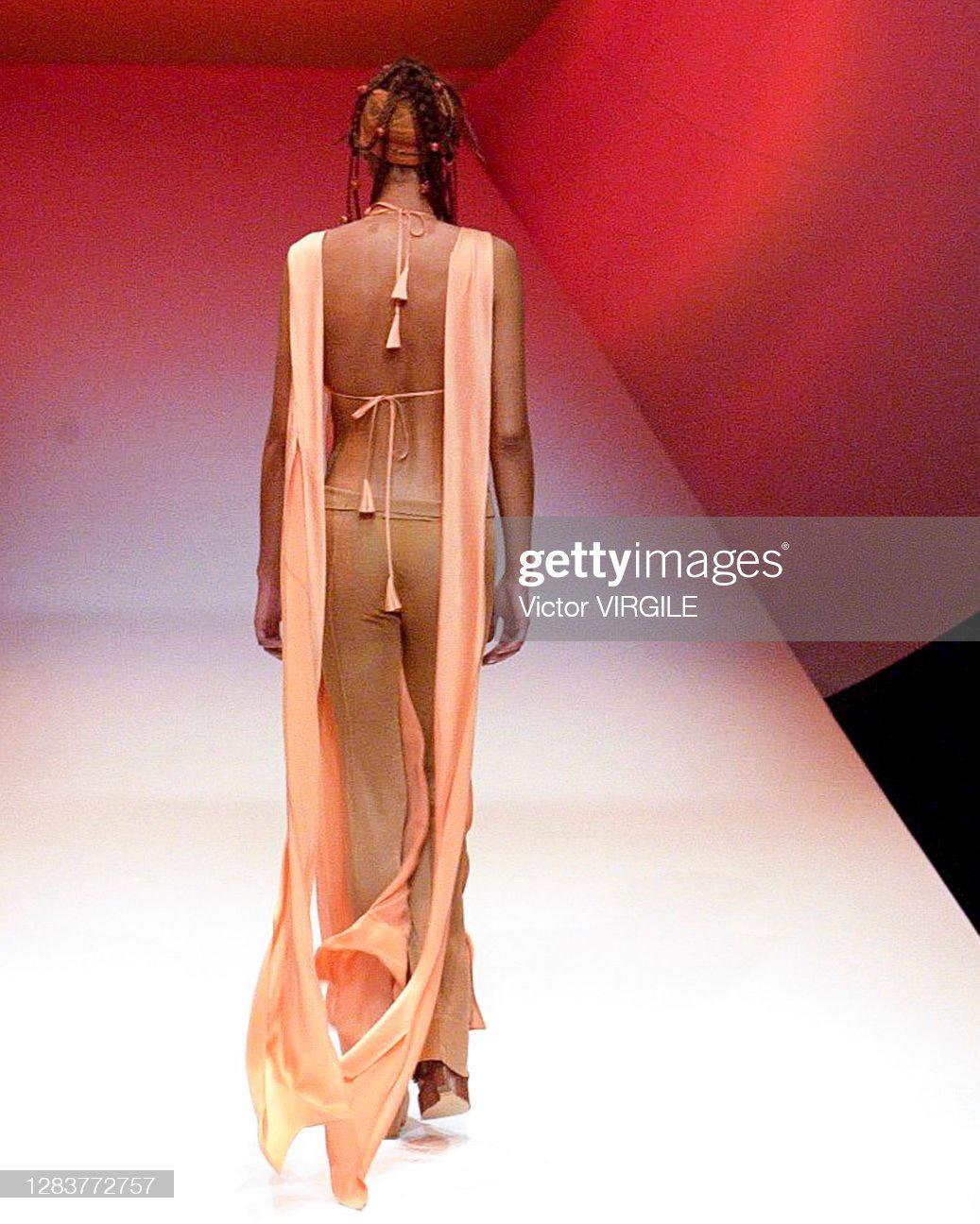 Jean Paul Gaultier peach bias cut silk backless maxi top / dress, ss 2002 3