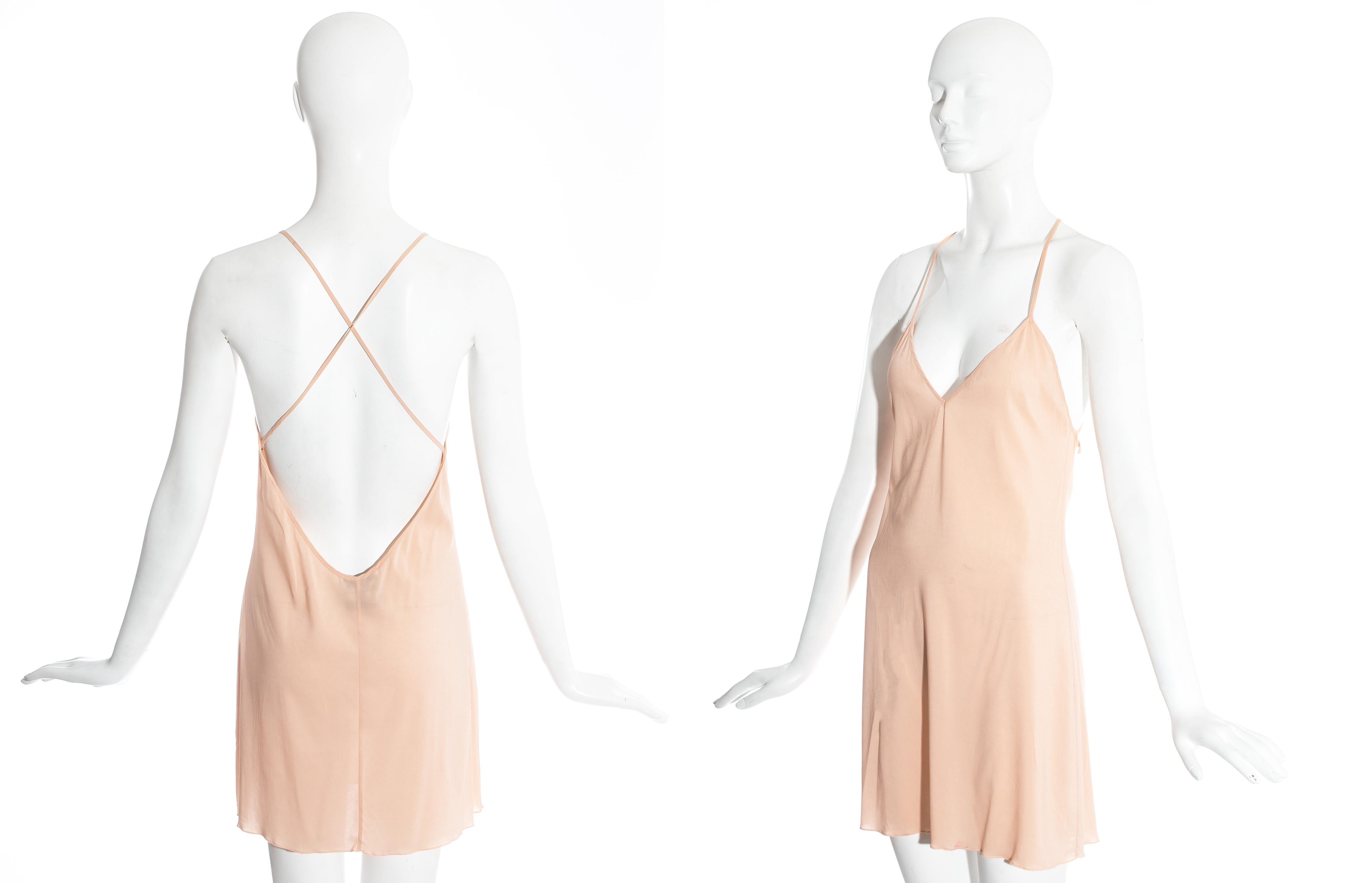 Jean Paul Gaultier peach corset ruffled shirt dress, ss 2005 1