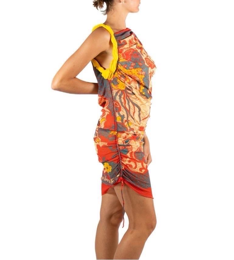 Jean Paul Gaultier Persimmon & Nude Mesh Dress 1