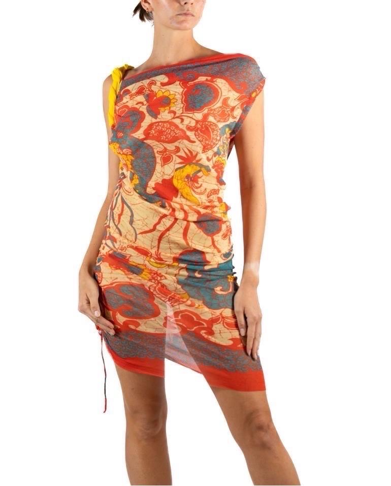 Jean Paul Gaultier Persimmon & Nude Mesh Dress 4