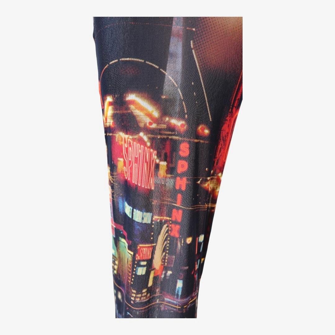 JEAN PAUL GAULTIER Pigalle Printed Mesh Long Dress For Sale 1