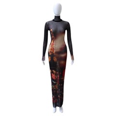 JEAN PAUL GAULTIER Pigalle Printed Mesh Long Dress