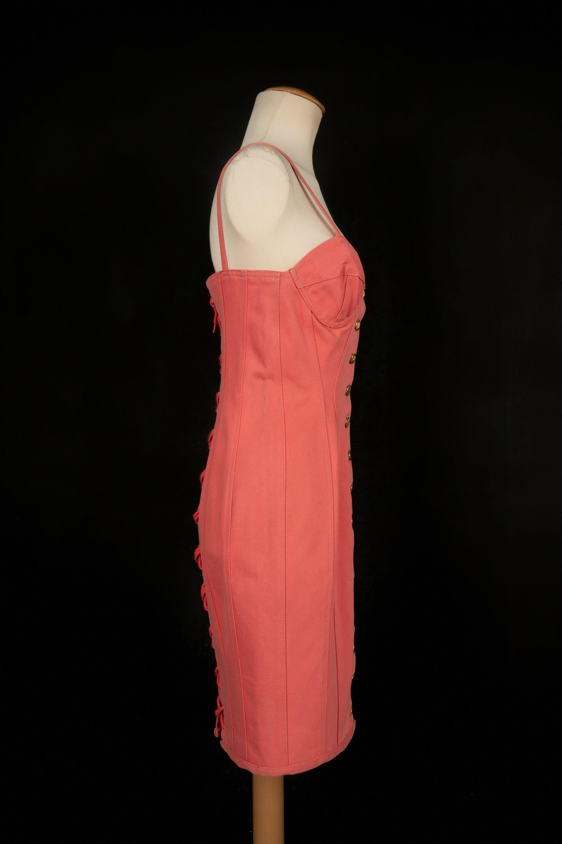 Women's Jean-Paul Gaultier Pink Cotton Dress For Sale