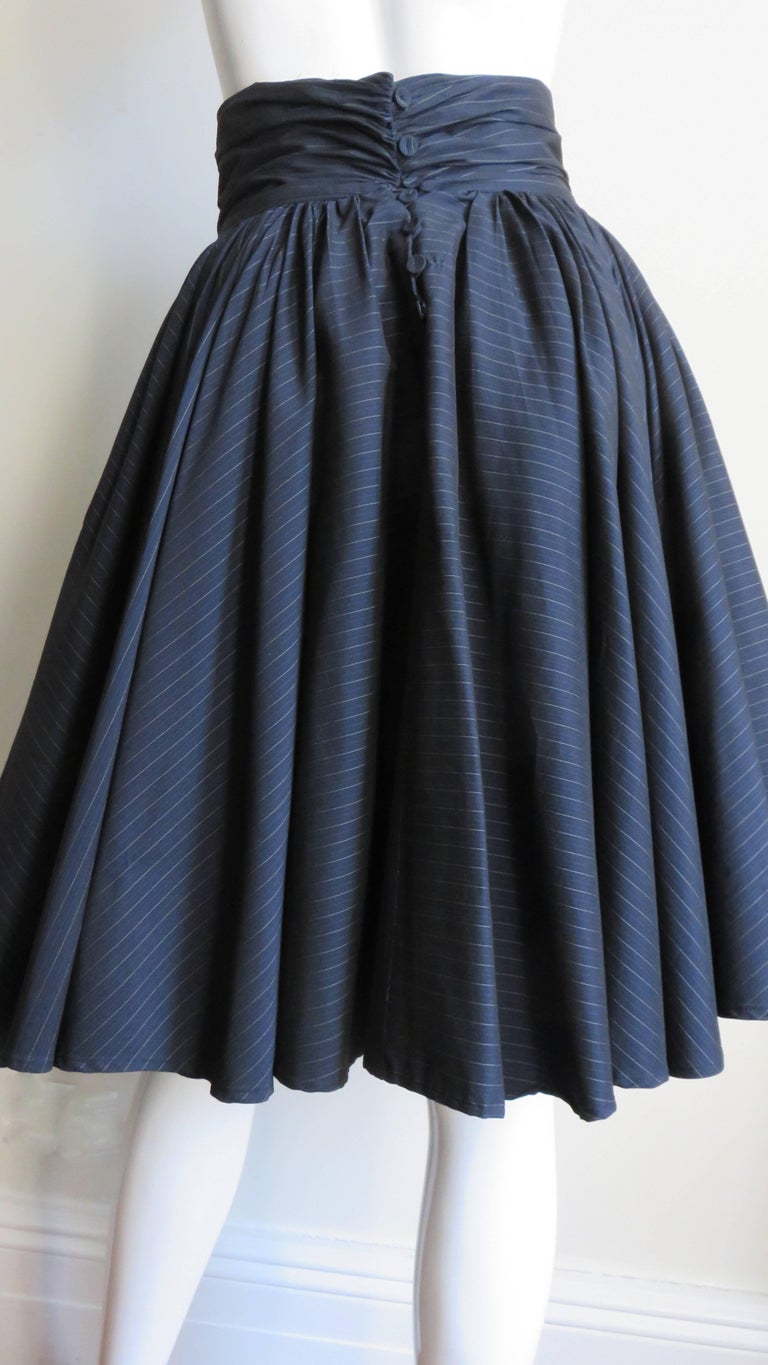 Jean Paul Gaultier Pinstripe Full Skirt at 1stDibs