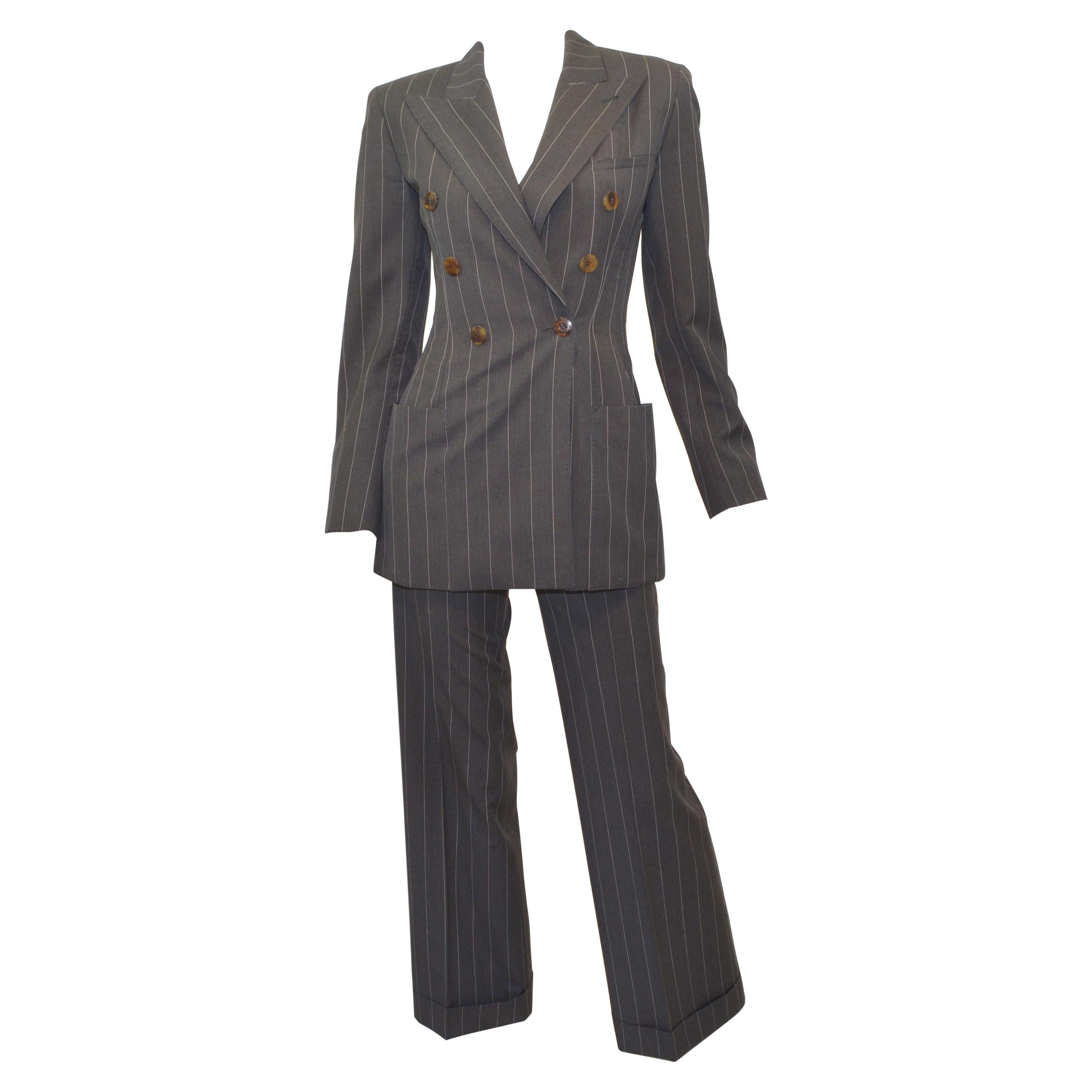 Jean Paul Gaultier Pinstripe Jacket and Pants Suit Set at Jean Paul Gaultier Pinstripe Jacket and Pants Suit Set at