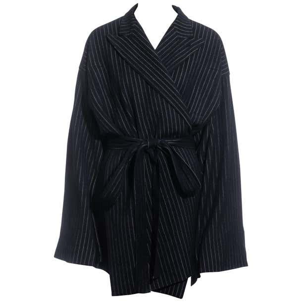Jean Paul Gaultier pinstripe wool blazer wrap jacket, fw 1994 at ...