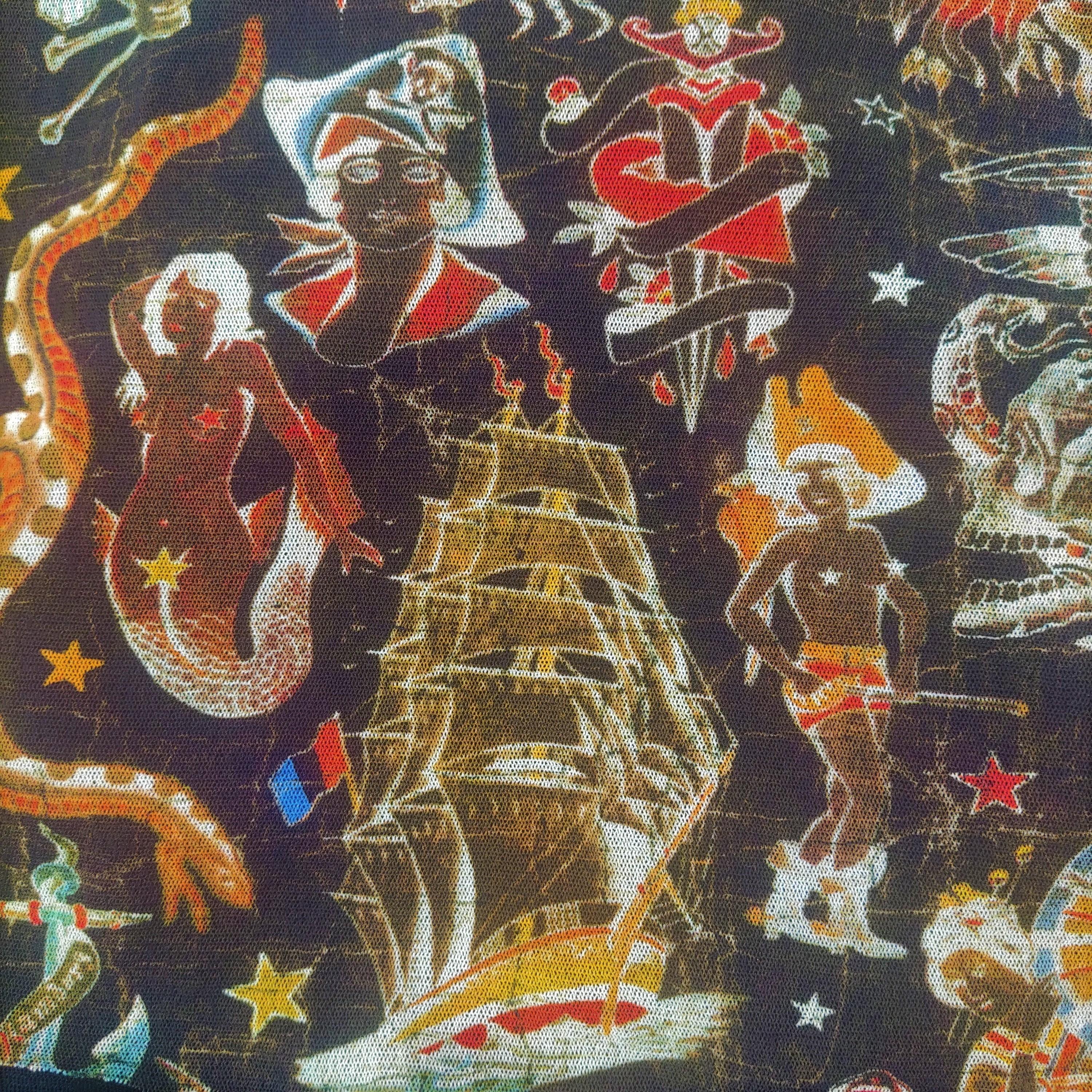 Jean Paul Gaultier - Robe en maille à imprimé tatouage de pirate et papillon de marin en vente 3