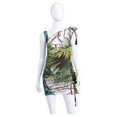 Jean Paul Gaultier Pleated Palm Print Forest Fantasia Dress (US 6)