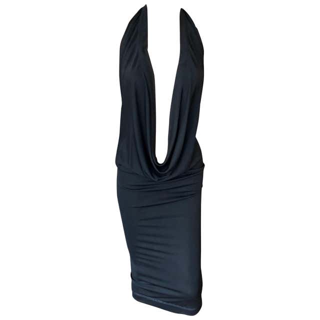 Jean Paul Gaultier blue lycra spandex figure hugging evening dress, fw ...