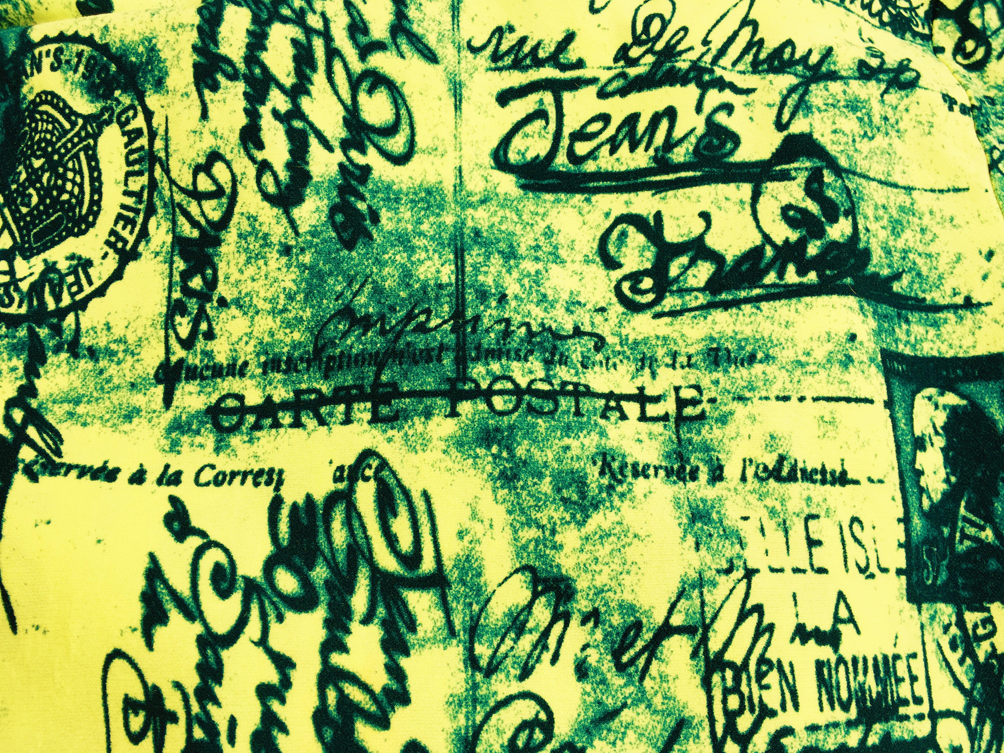 Jean Paul Gaultier Postcard Post Letter Stamp  Mesh JPG Tattoo Maxi Dress 1998 For Sale 8