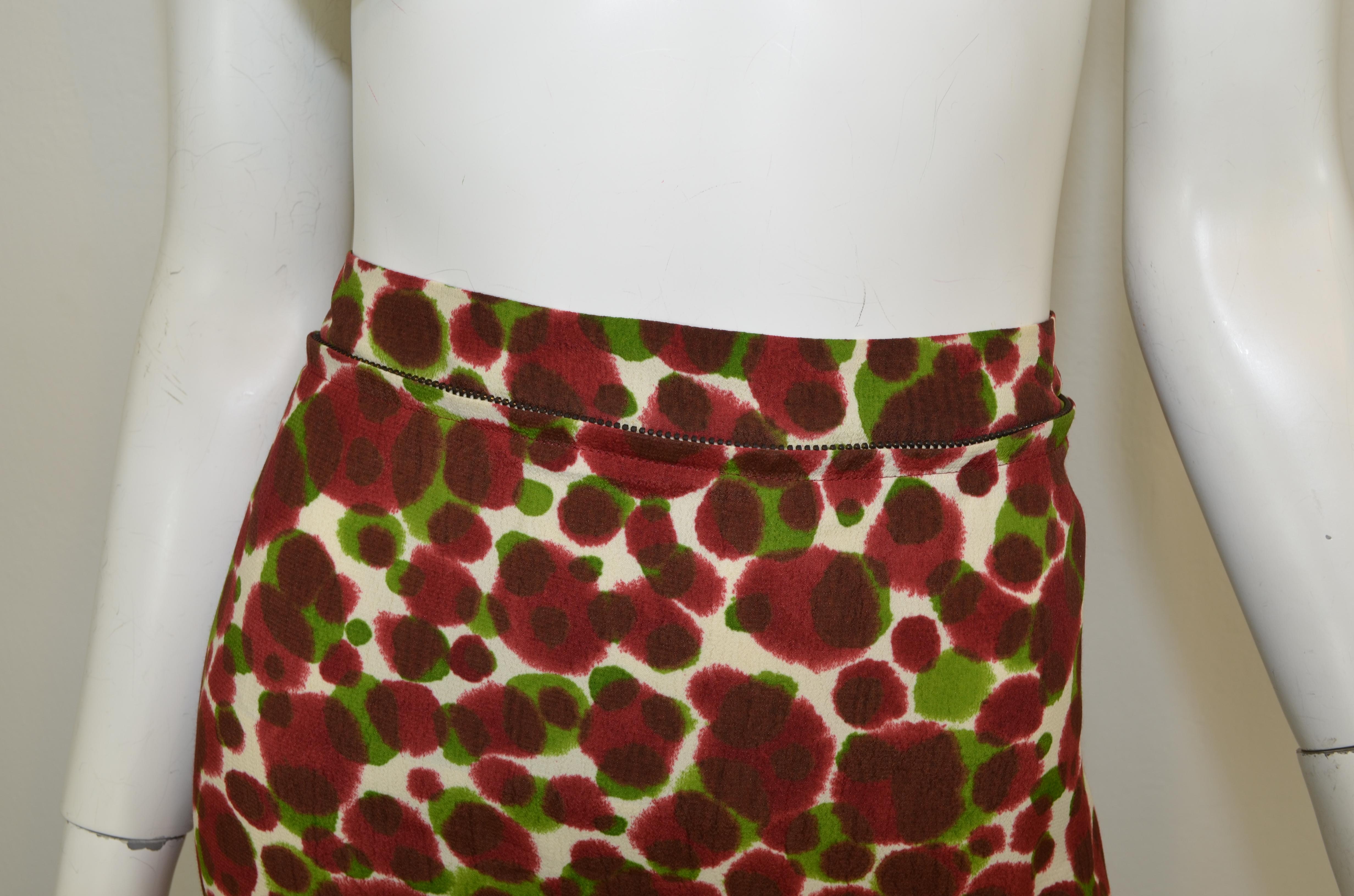 Jean Paul Gaultier Print Belted Skirt with Ruffle Hem 1