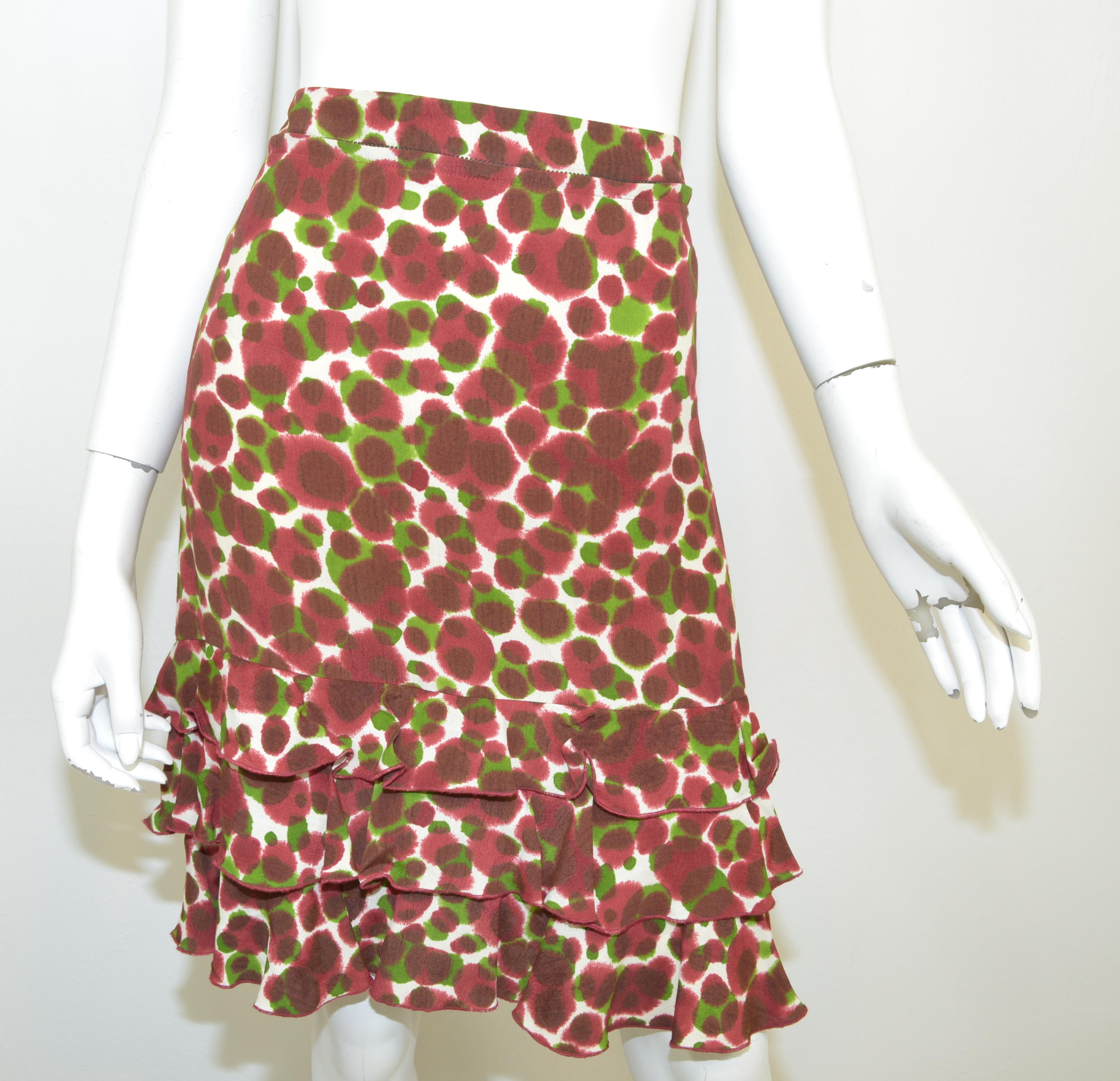 Jean Paul Gaultier Print Belted Skirt with Ruffle Hem 2