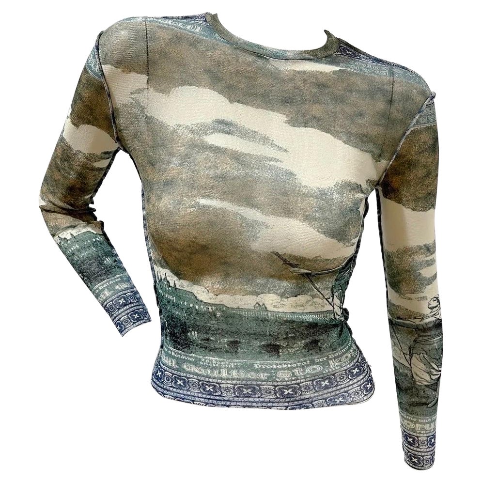 Jean Paul Gaultier Print Mesh Top SS1994 For Sale
