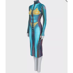 Jean Paul Gaultier Printed Bodycon Dress - Size XS