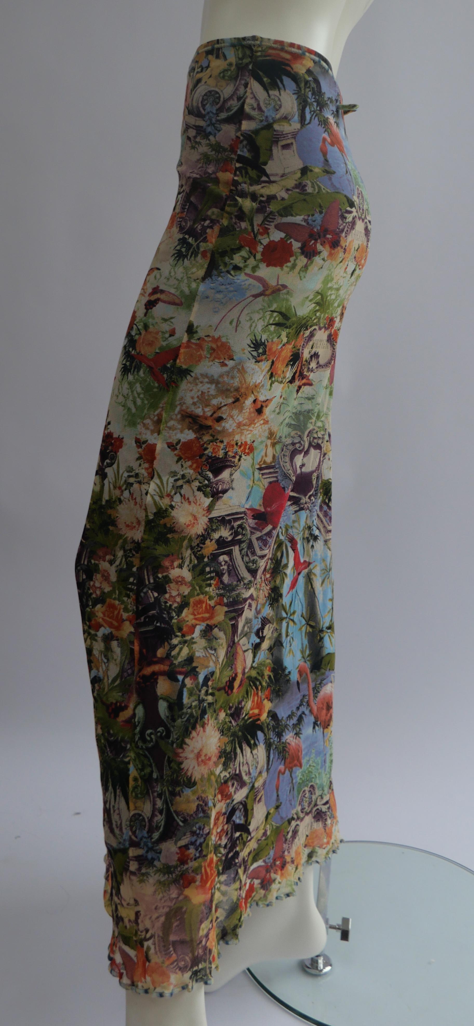 Jean Paul Gaultier Printed Long Skirt 1990s In Good Condition In London, GB