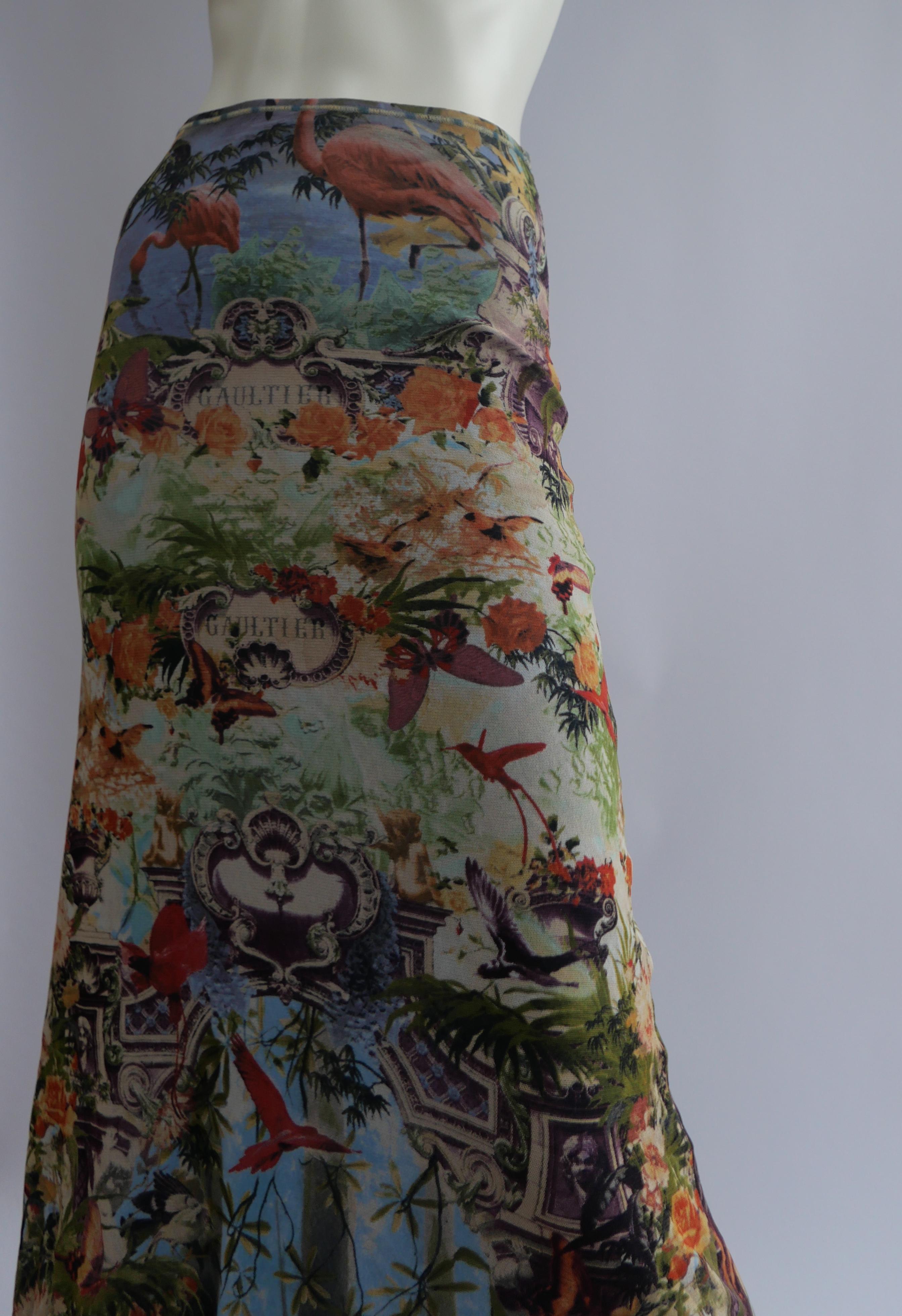 Jean Paul Gaultier Printed Long Skirt 1990s 3