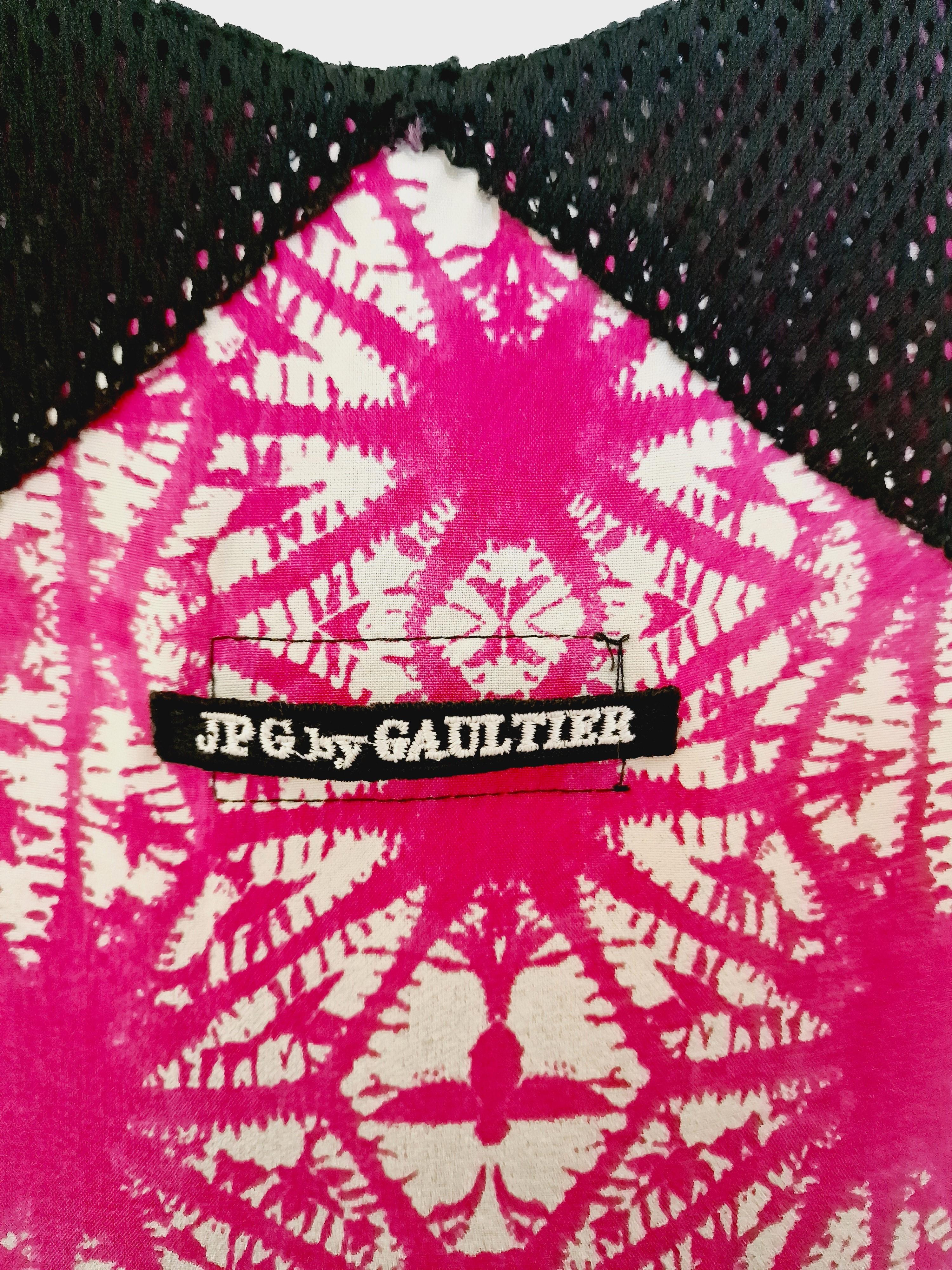 Jean Paul Gaultier Psychedelic Net Star Summer Firework Floral Violet XL Dress For Sale 5
