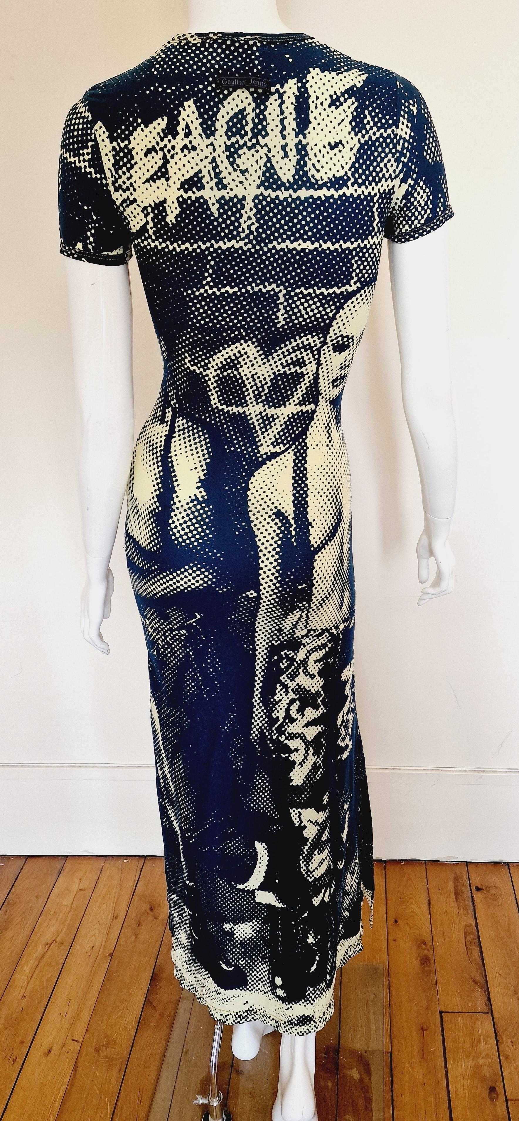 Jean Paul Gaultier Punk Fight Against Racism 1997 AW Print Tattoo Top Maxi Dress For Sale 6