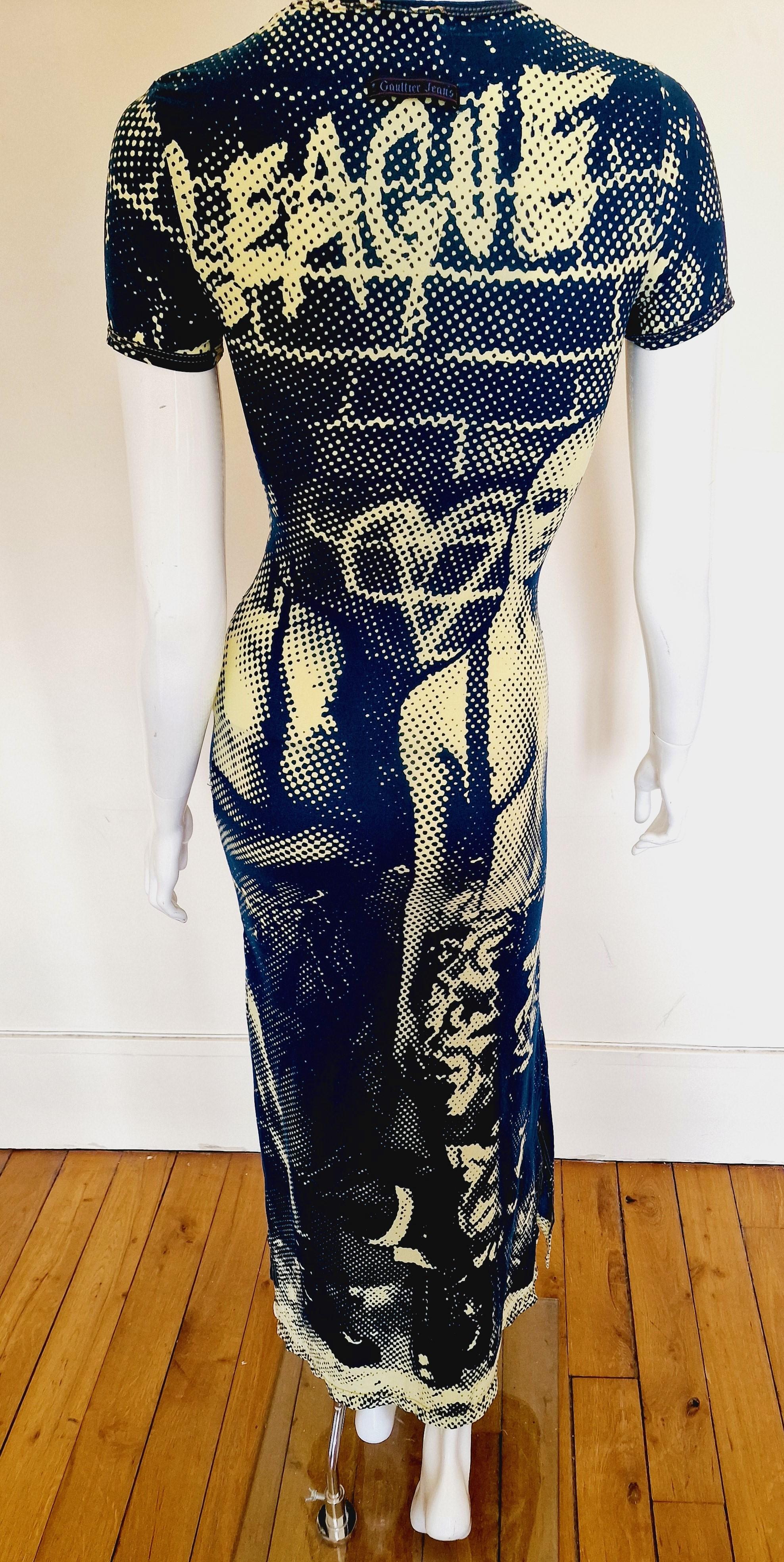 Jean Paul Gaultier Punk Fight Against Racism 1997 AW Print Tattoo Top Maxi Dress For Sale 8