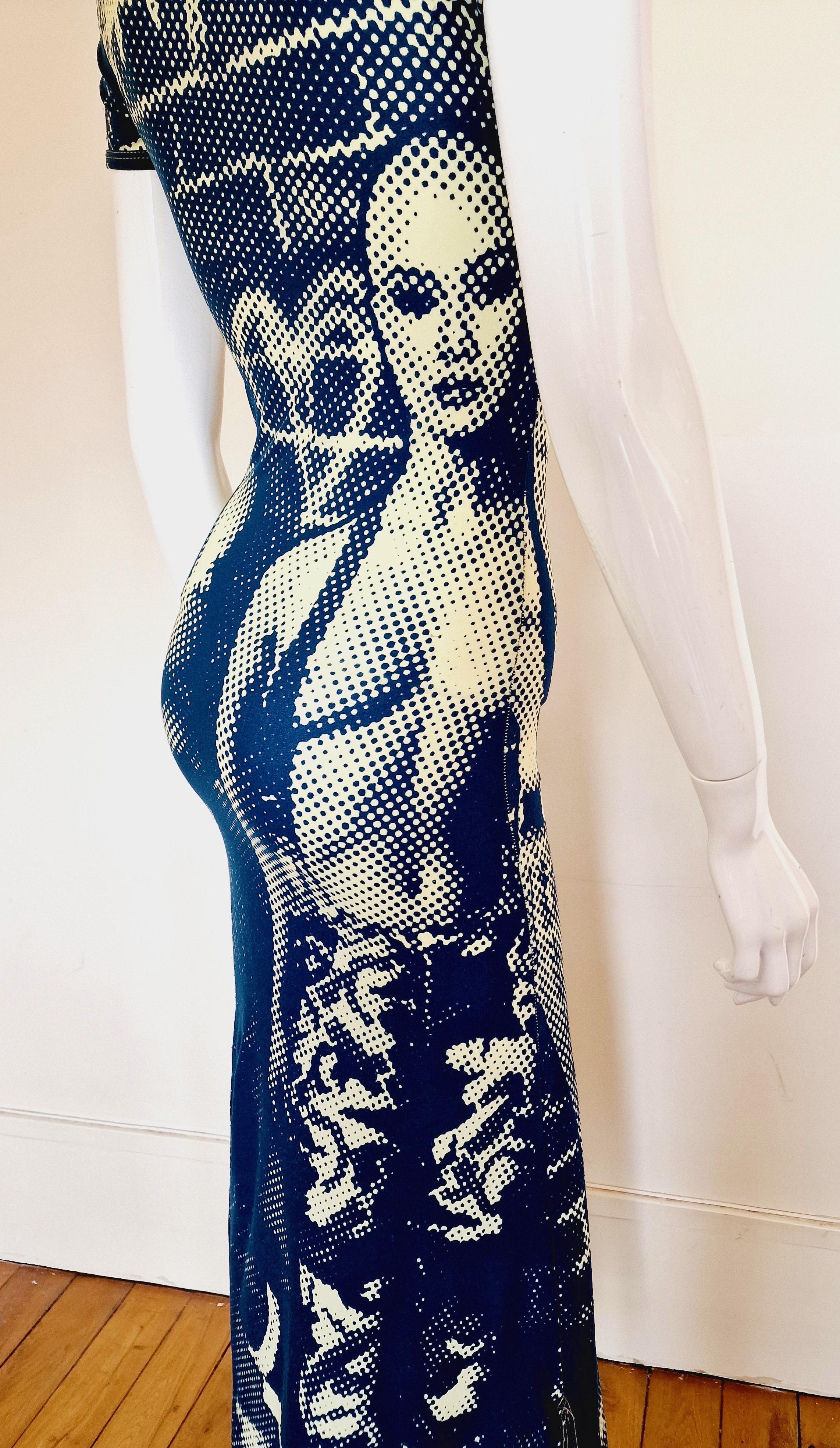 Jean Paul Gaultier Punk Fight Against Racism 1997 AW Print Tattoo Top Maxi Dress For Sale 9