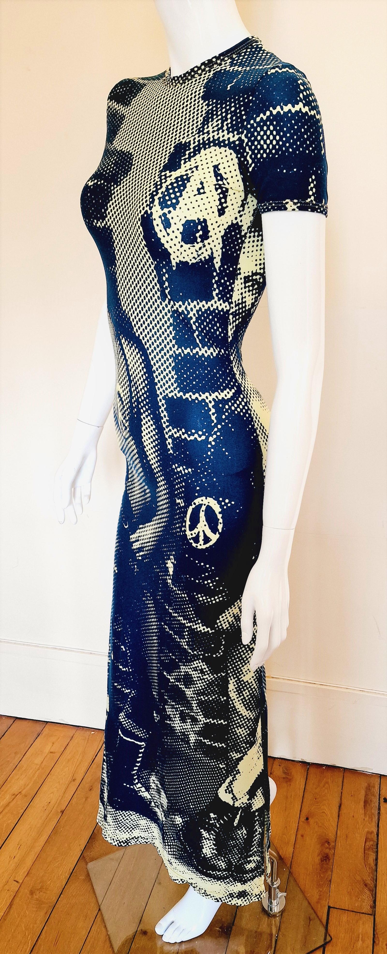 Jean Paul Gaultier Punk Fight Against Racism 1997 AW Print Tattoo Top Maxi Dress For Sale 3