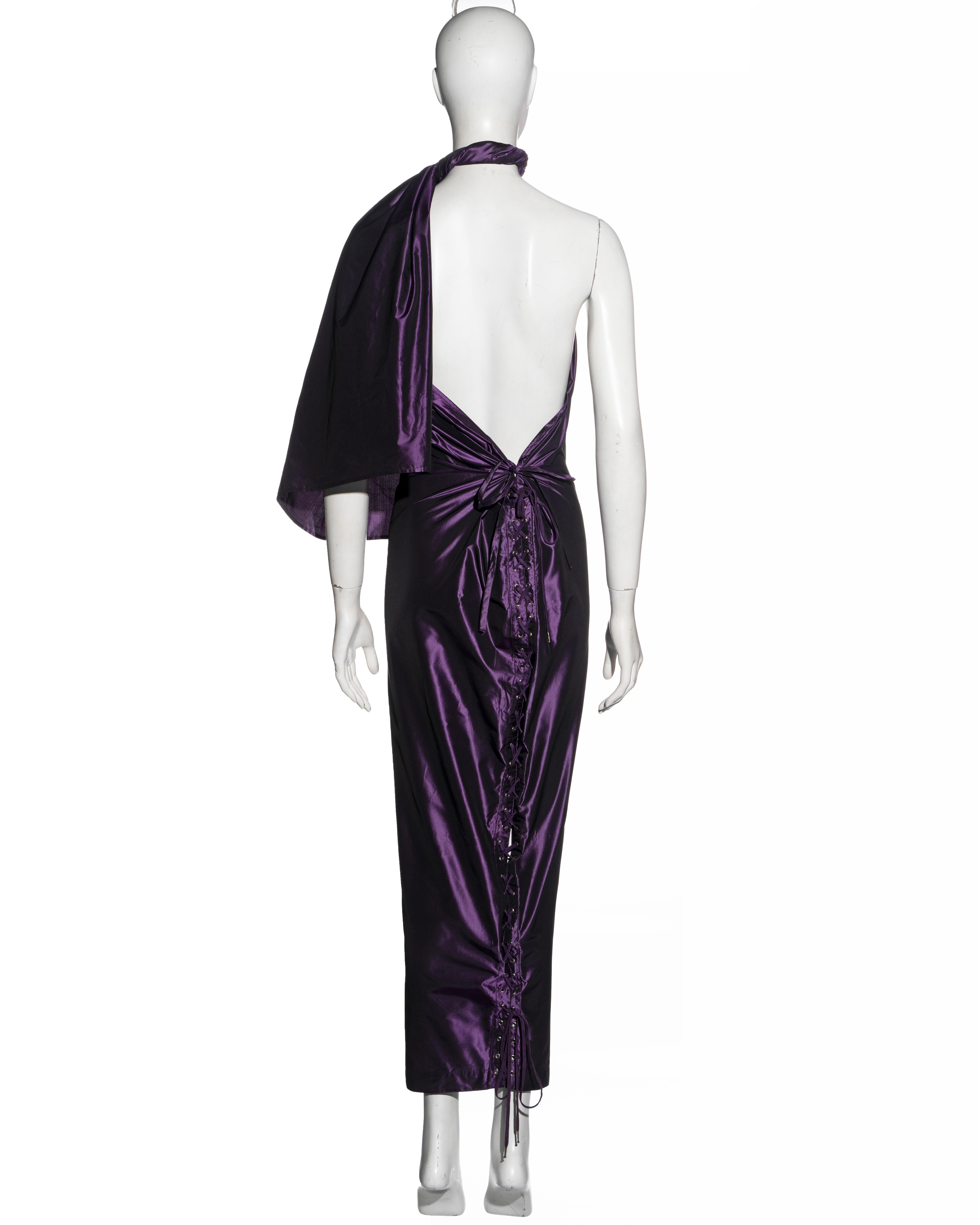 Jean Paul Gaultier purple taffeta convertible evening dress, ss 1992 For Sale 3