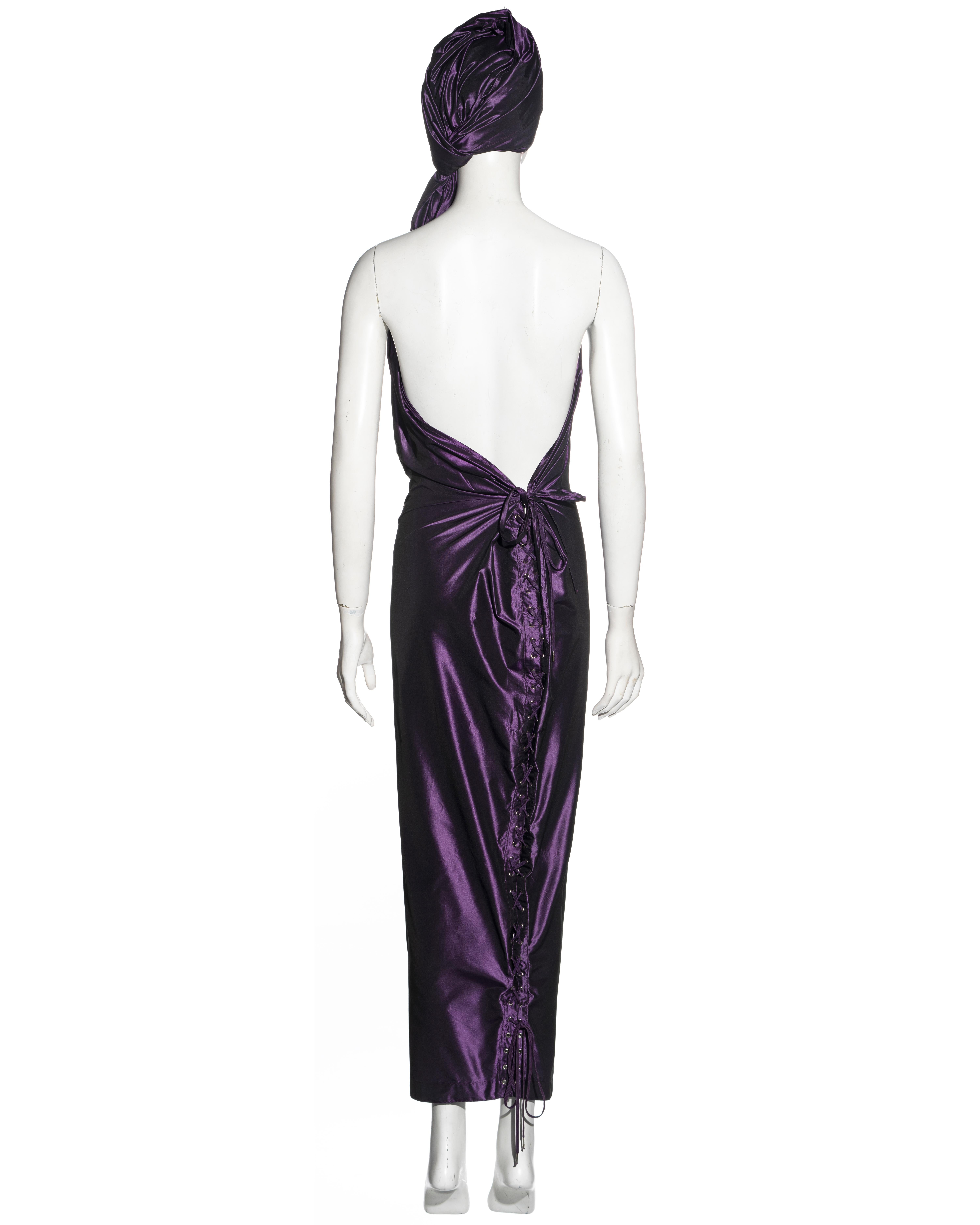 Jean Paul Gaultier purple taffeta convertible evening dress, ss 1992 For Sale 5