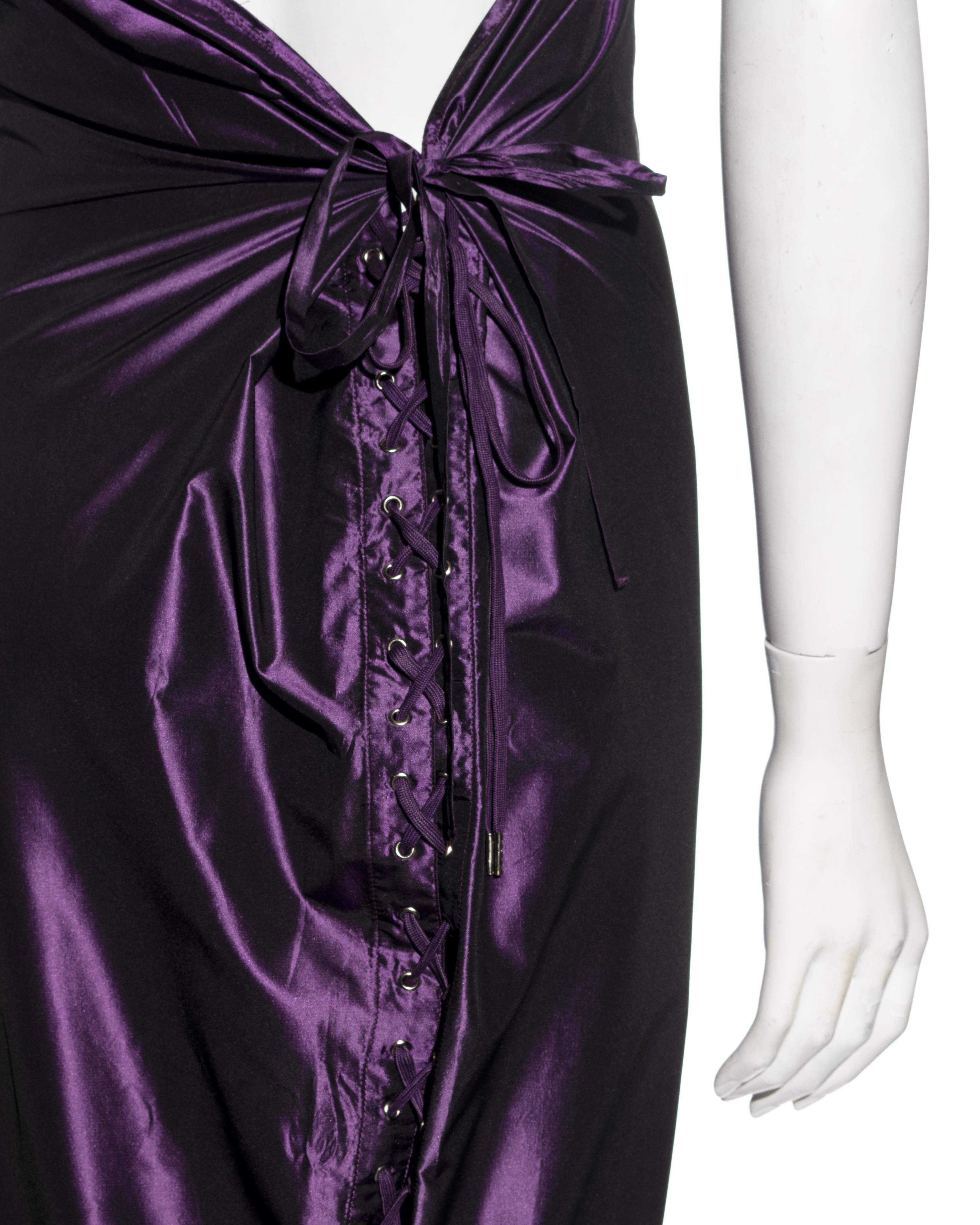 Jean Paul Gaultier purple taffeta convertible evening dress, ss 1992 For Sale 6