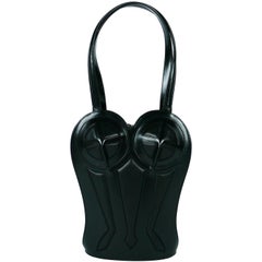 Vintage Jean Paul Gaultier Rare 1998 Iconic Black Leather Bustier Handbag