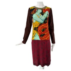 Jean Paul Gaultier Rare 2002 X Bacchante by Leon Bakst Mixed Fabric Dress