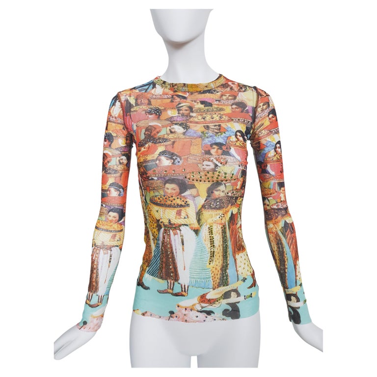 Colllector JEAN PAUL GAULTIER Asian mesh shirt For Sale at 1stDibs  
