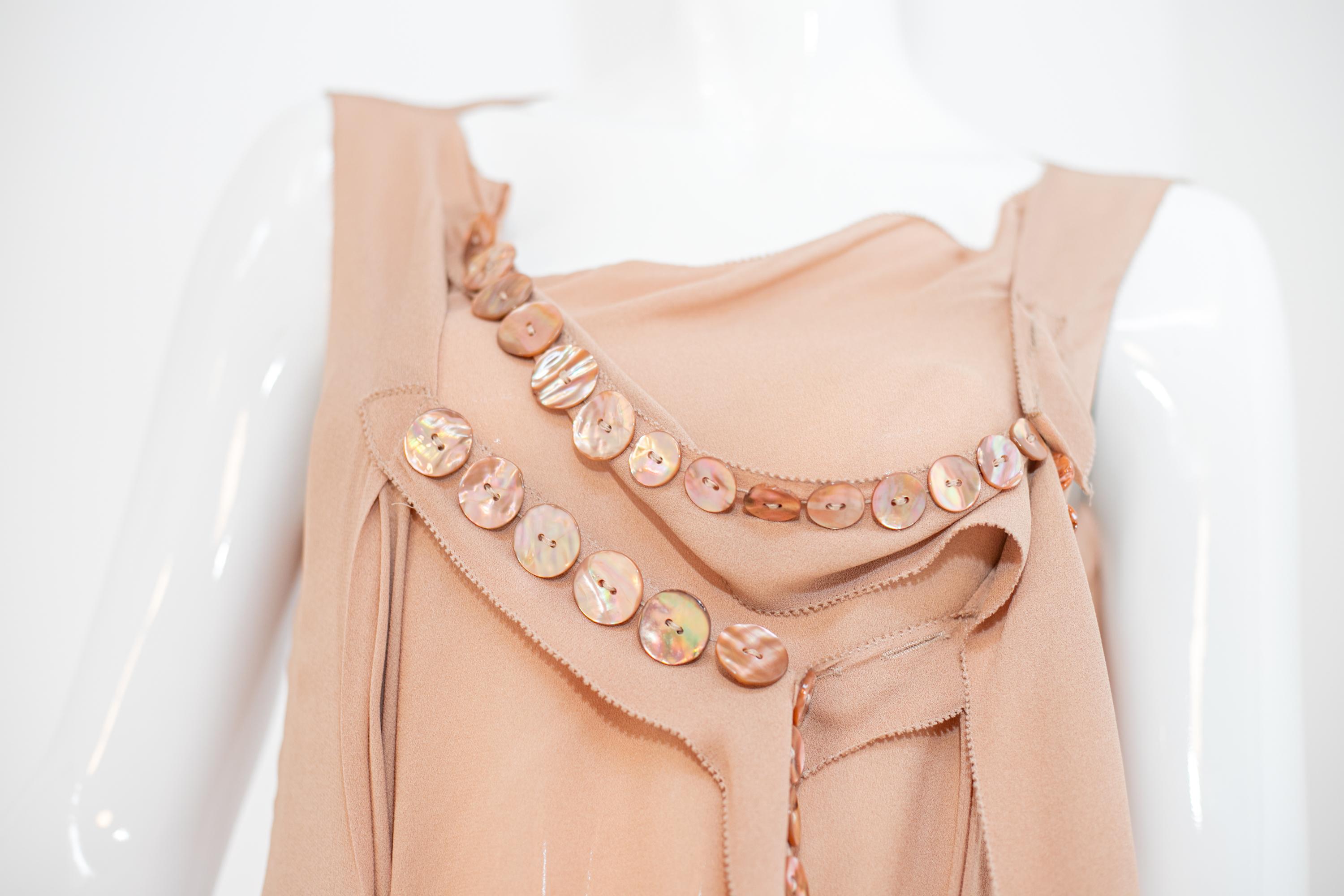 Beige Jean Paul Gaultier Rare Abito da sera con gioielli decorativi in vendita
