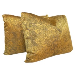 Jean Paul Gaultier Rectangular Gold Satin Jacquard Pillows - A Pair