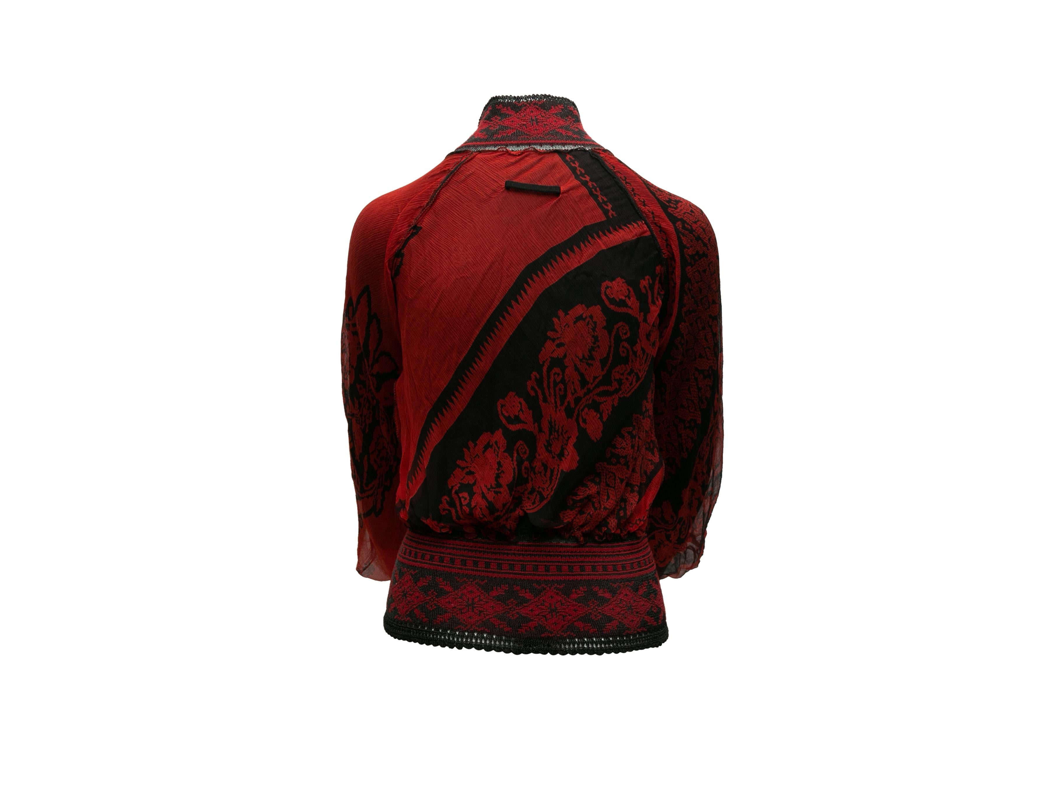 Women's Jean Paul Gaultier Red & Black Silk Jacket